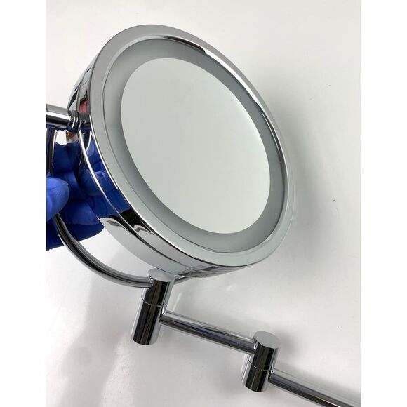 Sharper Image Wall Mounted Lighted Sensor Two Sided Makeup Mirror Chrome Finish - Picture 4 of 10